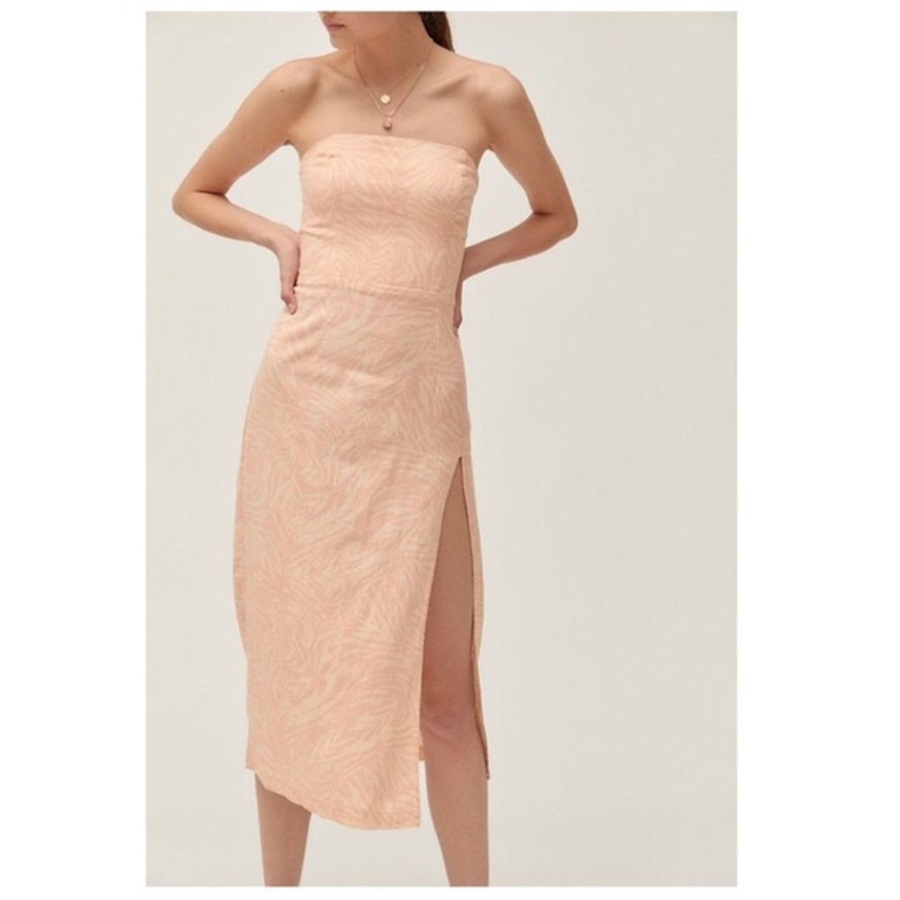 Urban Outfitters Linen Strapless Midi Dress